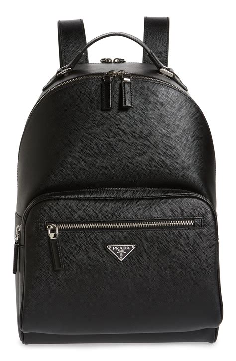 prada jersey navy mens bag|Prada leather backpack.